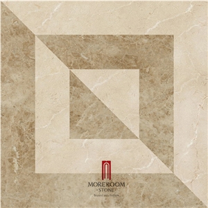 Turkish Marble Tiles Burdur Beige Marble Cappuccino Marble Tiles Water Jet Marble Medallion Floor Medallion Laminated Marble Tiles Polished Marble Floor Tile Design