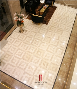 Turkish Marble Tiles Burdur Beige Marble Cappuccino Marble Tiles Water Jet Marble Medallion Floor Medallion Laminated Marble Tiles Polished Marble Floor Tile Design