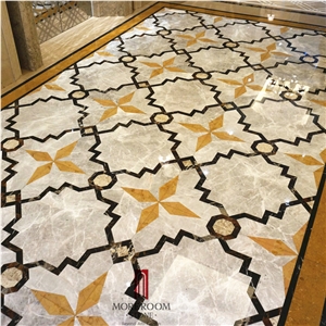 Venus Grey Marble Medallion,Moreroom Design Marble Waterjet Medallion, Marble Flooring Medallion, Carpet Medallions Laminated Porcelain Tiles