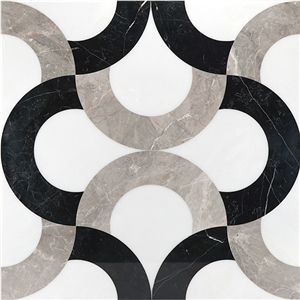 White Marble Water-Jet Medallion,Thin Laminated Water-Jet Medallions