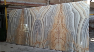 Iran Multicolored Blue Onyx Tiles & Slabs Polished Iran
