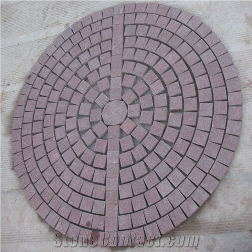 Cheap Price Red Granite Paving Stone, Walkway Pavers, Driveway Paving Stone, Cobble Stone on Net, Cube Stone
