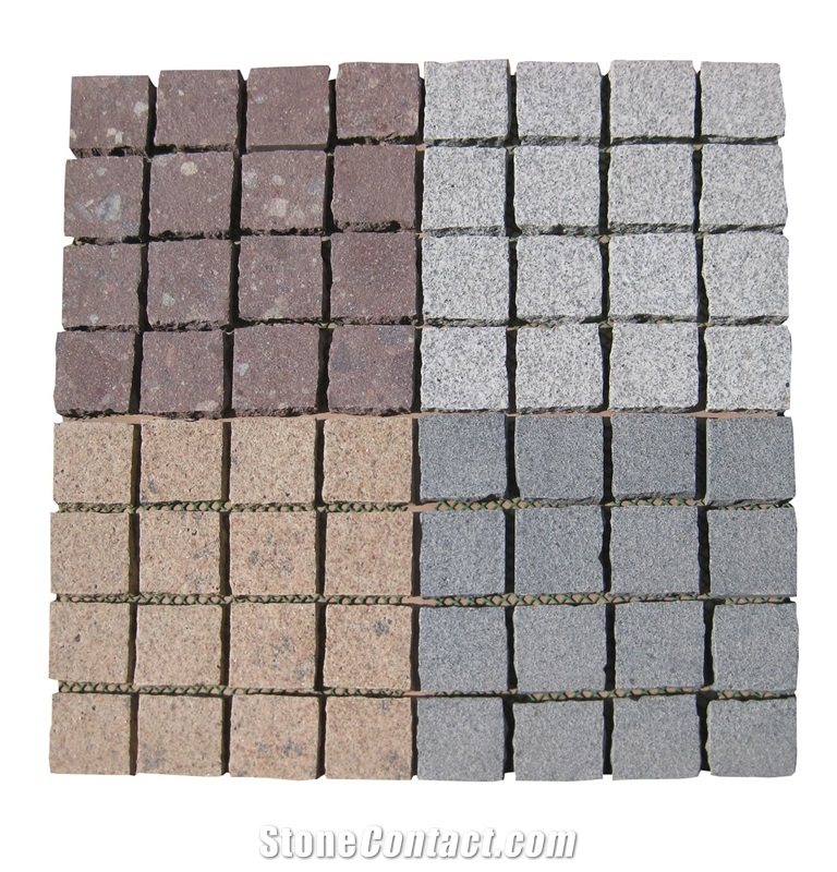 Cheap Price Red Granite Paving Stone, Walkway Pavers, Driveway Paving Stone, Cobble Stone on Net, Cube Stone