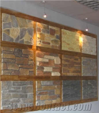 Multicolor Artificial Stone Culture Stone,Ledge Stone, Manmade Wall Cladding Panel