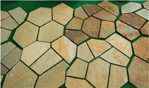 Rusty Yellow Slate Irregular Flagstones, Rusty Yellow Slate Flagstone Walkway Pavers