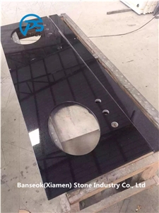 Black Granite Countertop, China Black Granite Bathroom Countertop