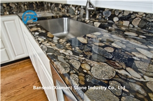 Nero Marinace Gold Countertop, Artificial Stone Kitchen Countertop