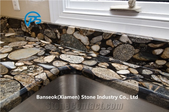 Nero Marinace Gold Countertop, Artificial Stone Kitchen Countertop
