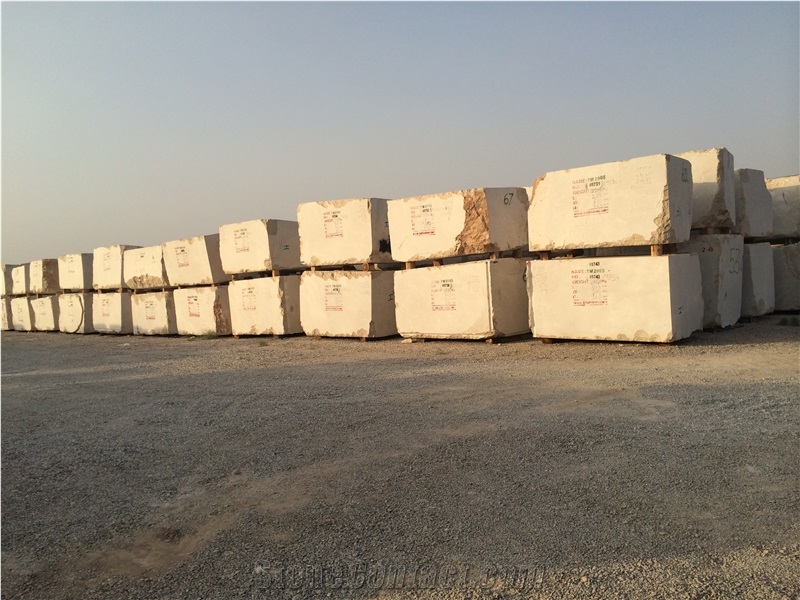 Abbas Abad Travertine Block, White Travertine Blocks Iran