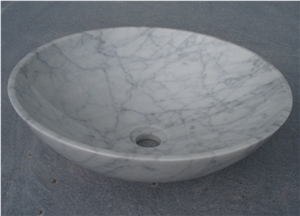 White Carrara Marble Sink