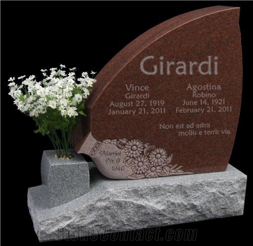 American Red Granite Headstone