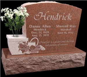 American Red Granite Headstone