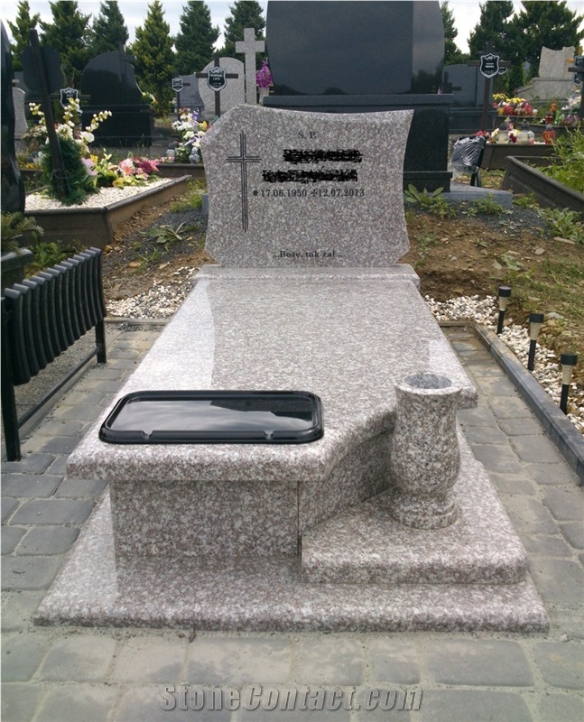 G664 Granite, Misty Mauve Granite Monument, Pink Granite Tombstone China