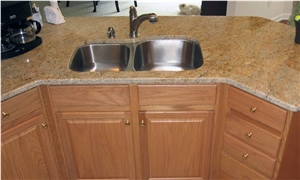 Madura Gold Granite Kitchen Countertop, Yellow Granite Vanity Tops India
