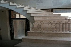 Ruschita Creme Rosa Marble Stairs, Pink Marble Stairs & Steps Romania