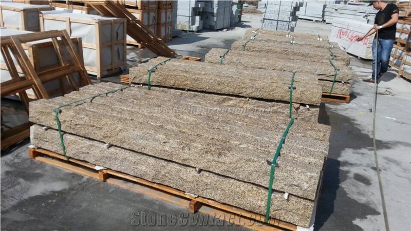 Chinese Popular Beige Granite Colum Bases, G682/Giallo Rusty/Yellow Rust Granite Ionic Columns/Column Tops/Posts