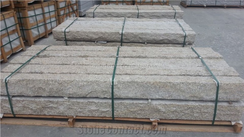 Chinese Popular Beige Granite Colum Bases, G682/Giallo Rusty/Yellow Rust Granite Ionic Columns/Column Tops/Posts