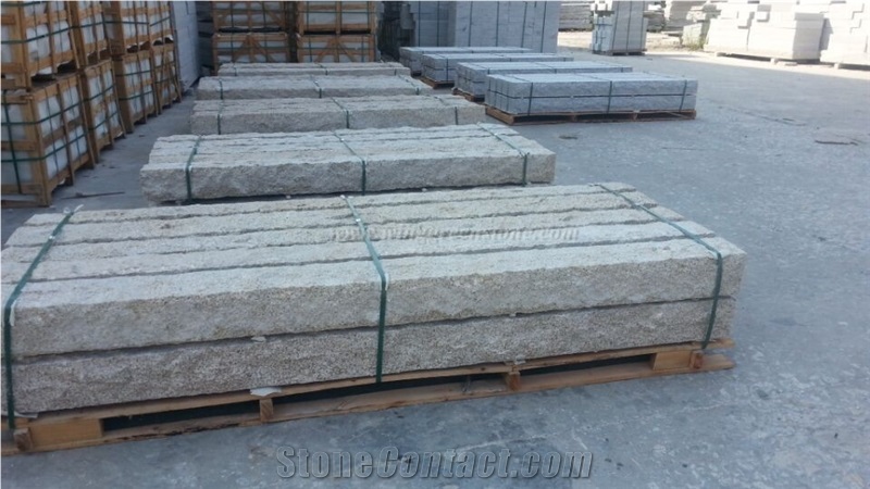 Chinese Popular Beige Granite Colum Bases, G682/Giallo Rusty/Yellow Rust Granite Ionic Columns/Column Tops/Posts