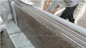 G687 Granite Polished Kitchen Countertops, Peach Red Granite/China Pink Granite Kitchen Countertop