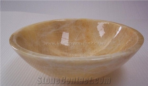Jade Rosin Yellow Onyx Vessel Sinks, Wholesale Sinks,Distributed Basins,Rosin Crystal Yellow Basins, Factory Nature Stone Sinks, China Yellow Onyx Vessel Sinks