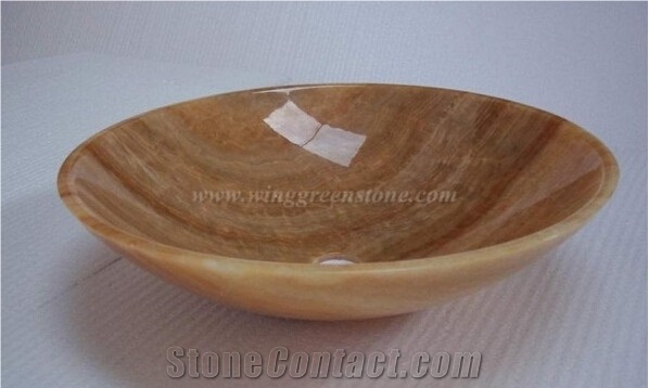 Jade Rosin Yellow Onyx Vessel Sinks, Wholesale Sinks,Distributed Basins,Rosin Crystal Yellow Basins, Factory Nature Stone Sinks, China Yellow Onyx Vessel Sinks