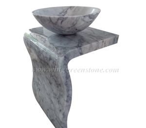 Polished Bianco Carrara Marble Sinks & Basins for Bathroom or Kitchen ,Vanity Top with Own Quarry