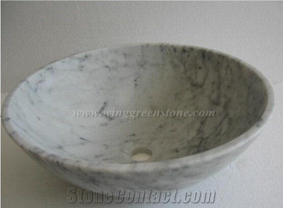 Polished Bianco Carrara Marble Sinks & Basins for Bathroom or Kitchen ,Vanity Top with Own Quarry