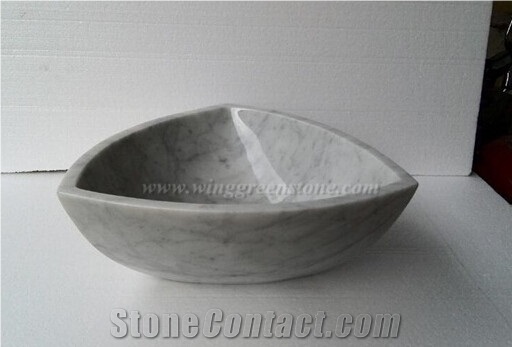 Polished Bianco Carrara Marble Sinks & Basins for Bathroom or Kitchen ,Vanity Top with Own Quarry