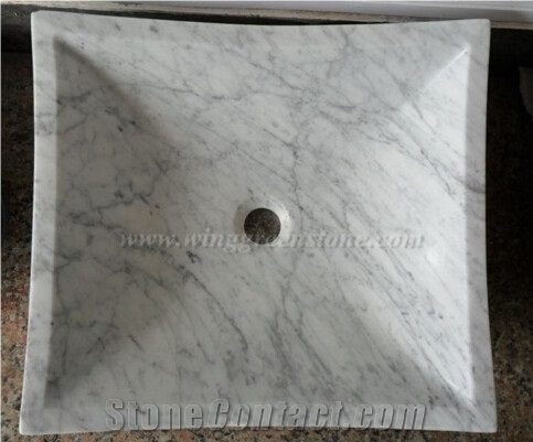 Polished Bianco Carrara Marble Sinks & Basins for Bathroom or Kitchen ,Vanity Top with Own Quarry