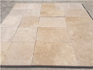 Light Travertine Tumbled Pattern tiles, pavers, beige travetine cube stone, paving sets, floor covering 