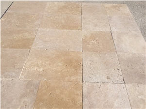 Light Travertine Tumbled Pattern tiles, pavers, beige travetine cube stone, paving sets, floor covering 