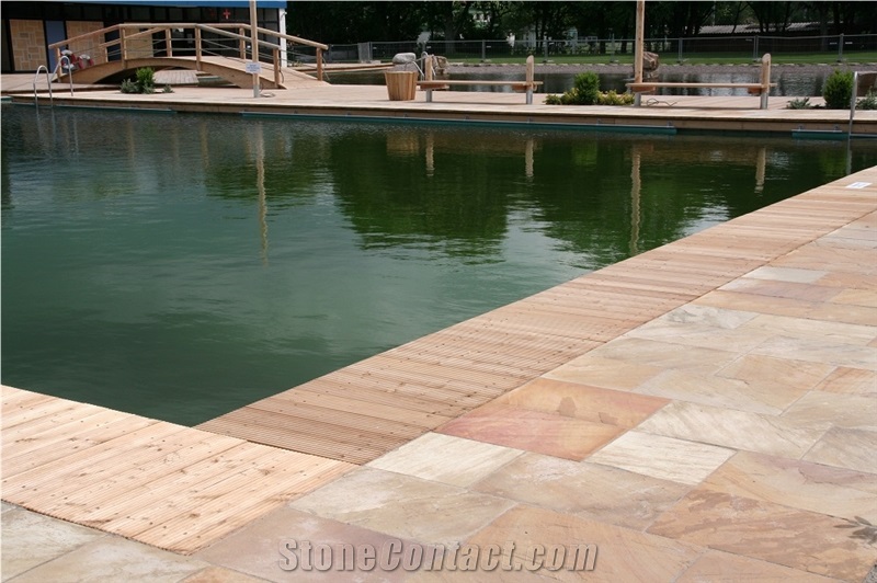 Hand Cut Sandstone Pool Pavement