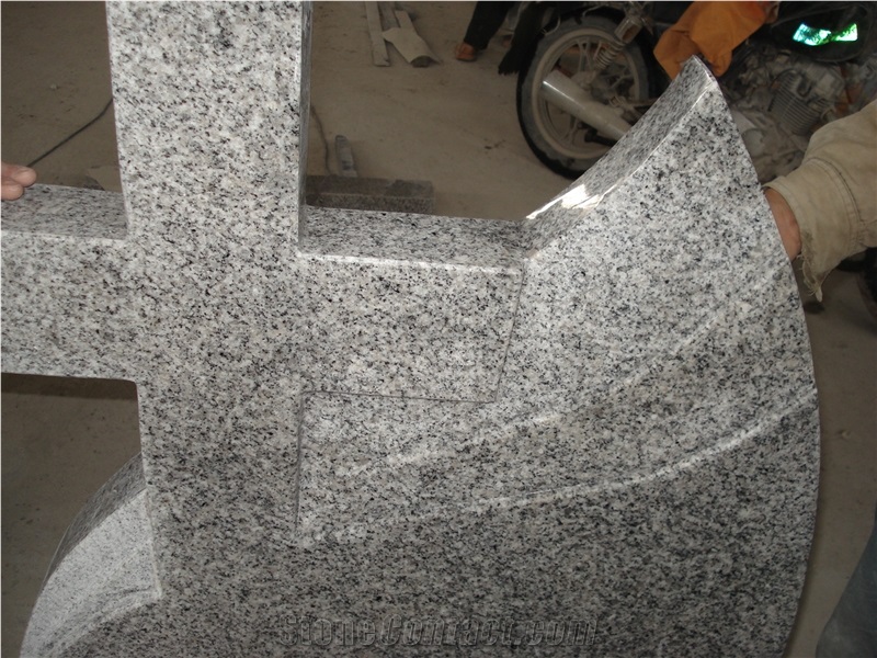 G603 Grey Granite Cross Tombstone, Western Style Tombstone, G603 Granite Monument & Tombstone