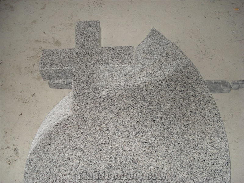 G603 Grey Granite Cross Tombstone, Western Style Tombstone, G603 Granite Monument & Tombstone