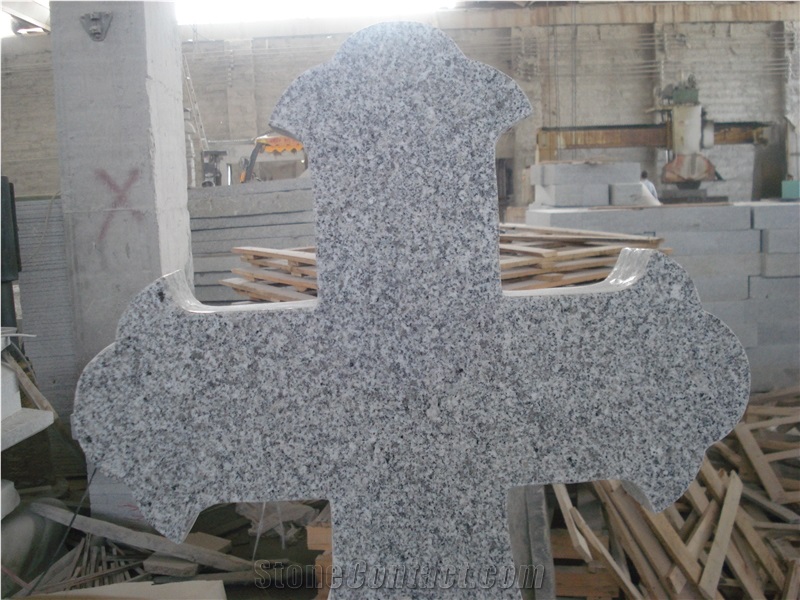 G603 Grey Granite Cross Tombstone, Western Style Tombstone, G603 Granite Monument & Tombstone