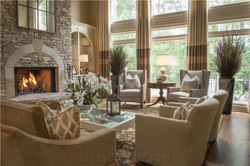 Casttle Sandstone Fireplace Surround, Beige Sandstone Fireplace United States