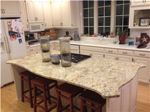Absolute Cream Granite Kitchen Island Top, Beige Granite Kitchen Countertops Brazil Absolute Cream Granite Kitchen Island Top, Beige Granite Kitchen Countertops Brazil