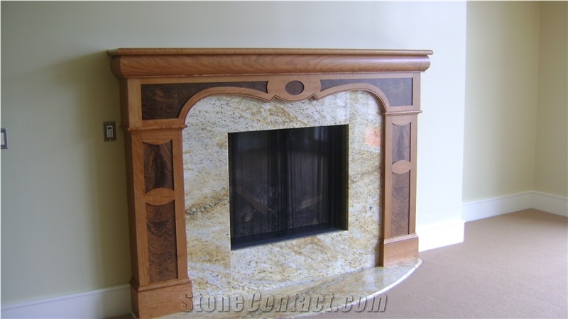 Golden Sand Granite Fireplace Surround, Yellow Granite Fireplace Brazil