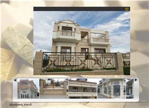 Travertine Poros Building, Walling