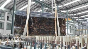 Black $ Gold Marble Tiles & Slabs, Black Marble Polished Flooring Tiles