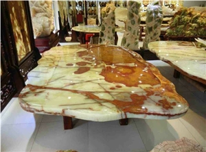 Green Onyx Custom Design Table Top