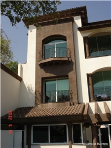 Cafe Galindo Cantera Building Ornaments, Facade