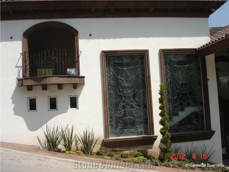 Cafe Galindo Cantera Building Ornaments, Facade
