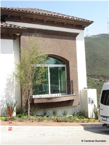 Cafe Galindo Cantera Building Ornaments, Facade