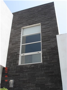 Cantera America Negra Wall Cladding, Black America Negra Cantera Cultured Stone Mexico