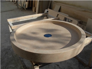 Crema Avorio Marble Solid Round Shower Base