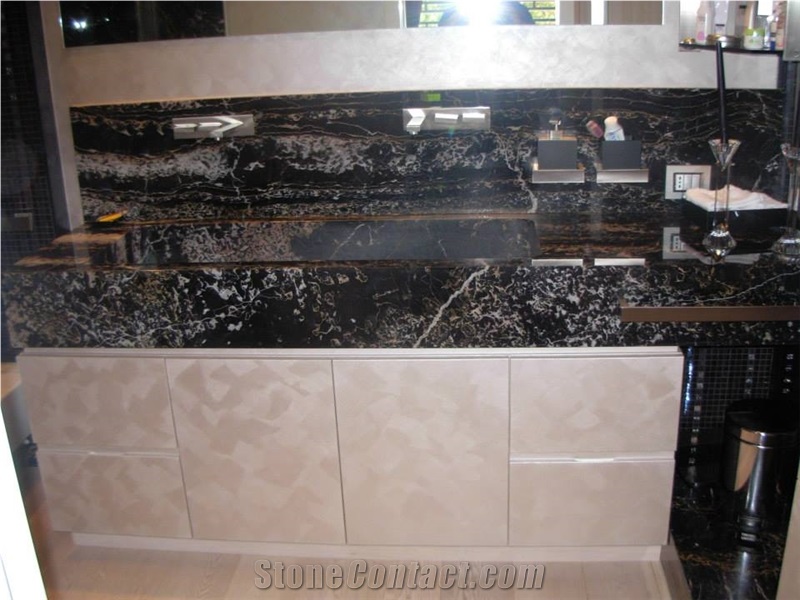Nero Portoro Vena Fine Marble Solid Farm Sink