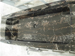 Nero Portoro Vena Fine Marble Solid Farm Sink