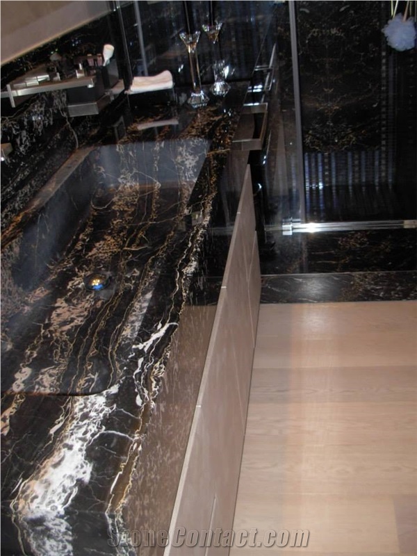 Nero Portoro Vena Fine Marble Solid Farm Sink