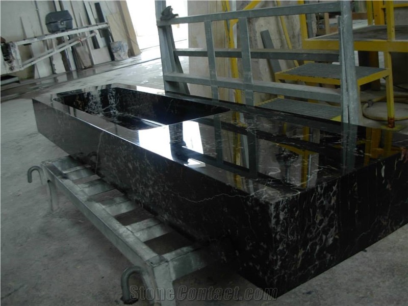 Nero Portoro Vena Fine Marble Solid Farm Sink